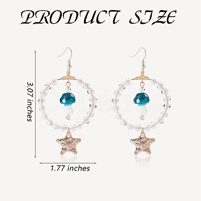 Glass Beaded Big Circle Dangle Earrings EJEW-SW00015-03-1