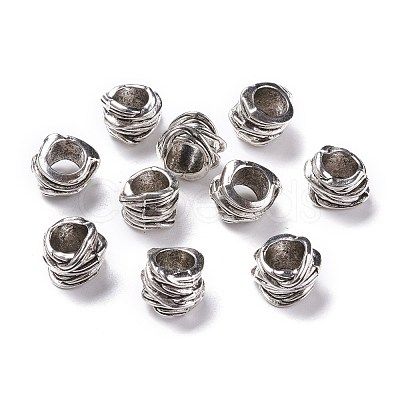 Tibetan Style Alloy Tube Barrel Beads TIBEB-LF11253YKG-AS-LF-1
