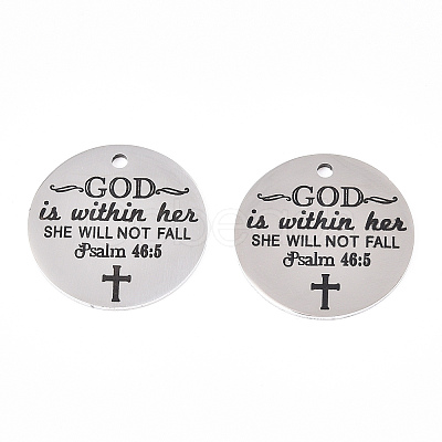 Non-Tarnish 201 Stainless Steel Pendants STAS-T064-38P-30-1