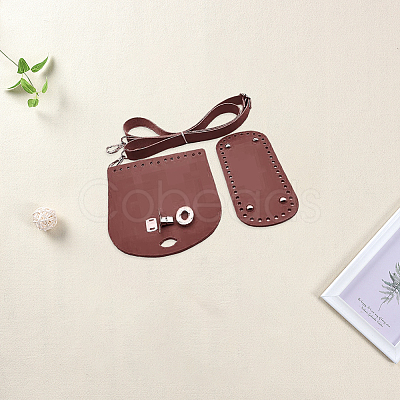 1 Bag Handmade PU Leather Crochet Shoulder Bag Accessories Kits DIY-CL0001-04C-1