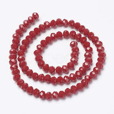 Opaque Solid Color Glass Beads Strands EGLA-A034-P6mm-D02-1