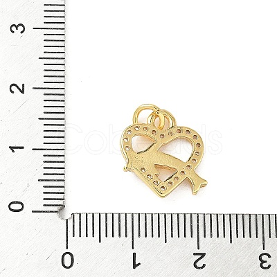 Brass Micro Pave Cubic Zirconia Charms KK-I381-07G-04-1