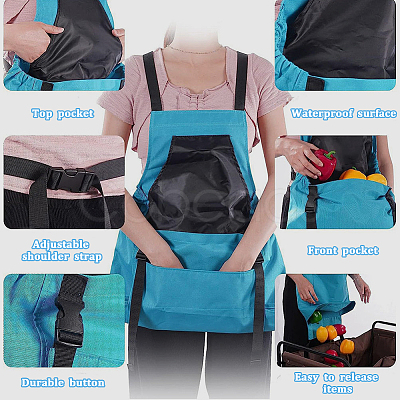 Outdoor Gardening Oxford Fabric Apron and Nylon Safety Work Gloves Sets AJEW-GF0010-19B-1