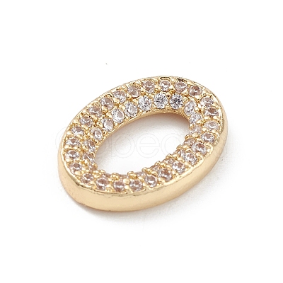 Rack Plating Brass Micro Pave Clear Cubic Zirconia Linking Rings KK-L155-58G-1