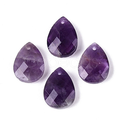Natural Amethyst Pendants G-N362-13D-1