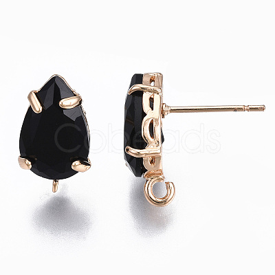 Brass Stud Earring Findings X-KK-S365-005-B01-1