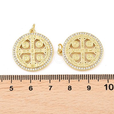 Brass Micro Pave Cubic Zirconia Pendants KK-E091-08G-1