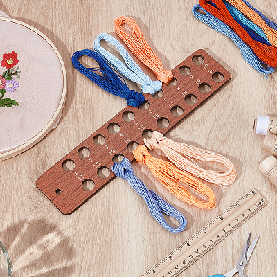 Rectangle Wood Thread Holder DIY-WH0671-118-1