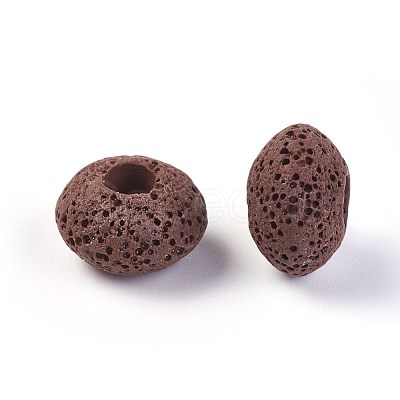 Natural Lava Rock European Beads G-I220-H05-1
