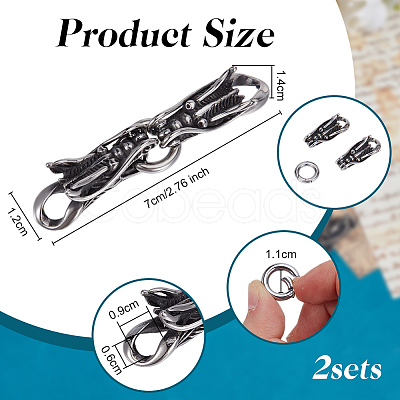 2Sets 304 Stainless Steel Spring Gate Rings STAS-OC0001-36-1
