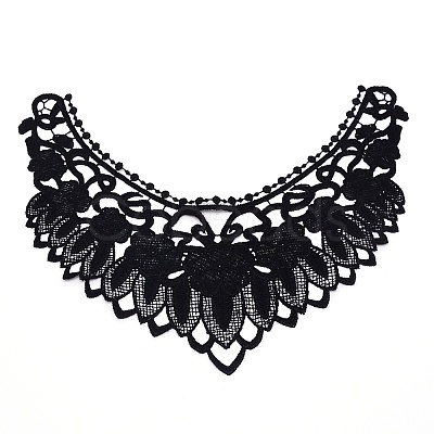 Milk Silk Embroidered Floral Lace Collar LS-DIY-WH0260-07B-1
