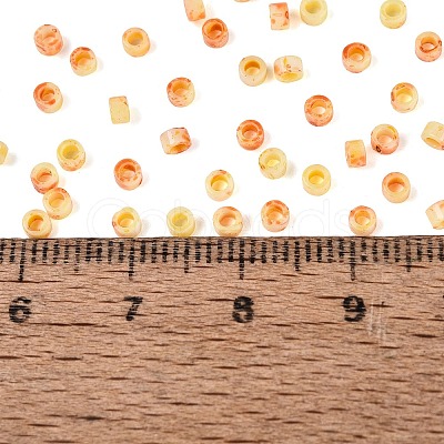 Opaque Picasso Cylinder Glass Beads SEED-Q039-06A-01-1