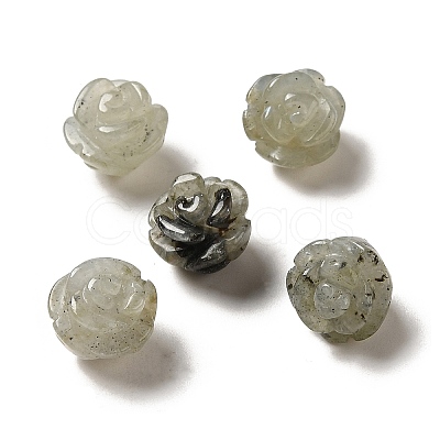 Natural Labradorite Carved Flower Scattered Beads G-O156-B-25-1