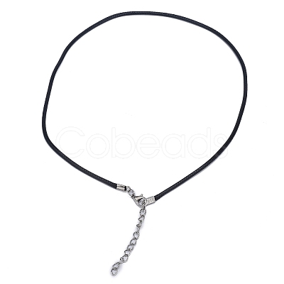 Waxed Cotton Cord Necklace Making MAK-S032-2mm-101-1