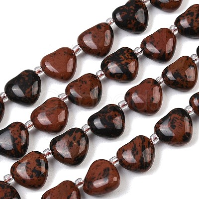 Natural Mahogany Obsidian Beads Strands G-NH0069-A09-1
