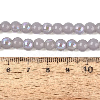 Electroplate Imitation Jade Glass Beads Strands EGLA-Q132-6MM-01B-11-1