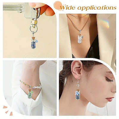 10Pcs 5 Color Alloy & Glass Bottle Pendants PALLOY-YW00057-1
