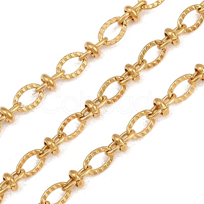 304 Stainless Steel Textured Oval Link Chains CHS-A016-26G-1