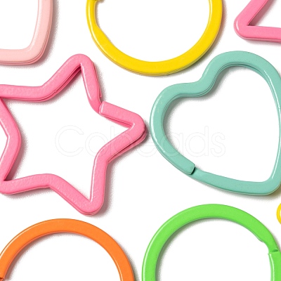 30Pcs 3 Style Spray Painted Iron Split Key Rings KEYC-LS0001-02-1