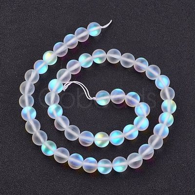 Synthetic Moonstone Beads Strands G-F430-01-8mm-1
