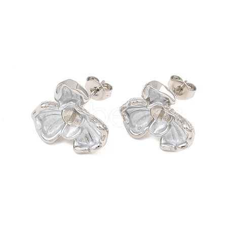 Brass Enamel Stud Earring Findings KK-CBA58F9-01P-02-1