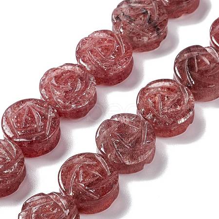 Natural Strawberry Quartz Beads Strands G-D475-01O-1