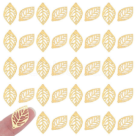 200Pcs Leaf Iron Pendants KK-HY0004-24-1