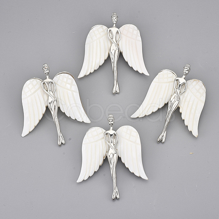 Freshwater Shell Brooches/Pendants SHEL-S275-48C-1