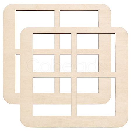 2Pcs 4-Slot Plywood Coaster Display Stands ODIS-BC0001-35-1