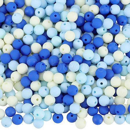 500Pcs Rubberized Style Imitated Silicone Acrylic Beads OACR-SP0001-33D-1