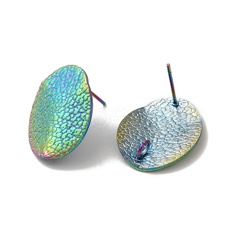 Ion Plating(IP) 304 Stainless Steel Stud Earrings Findings STAS-B041-06MC-1