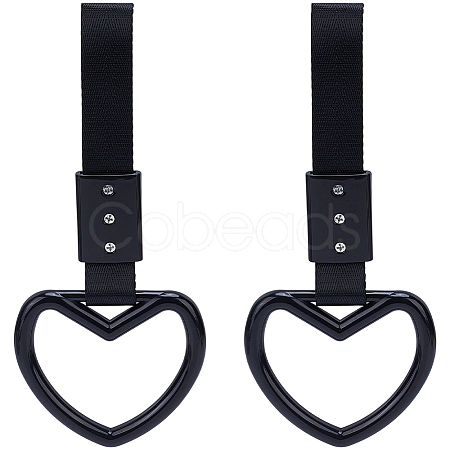 2Pcs ABS Plastic Heart Rear Bumper Warning Handle Ring HJEW-SP0001-49B-1