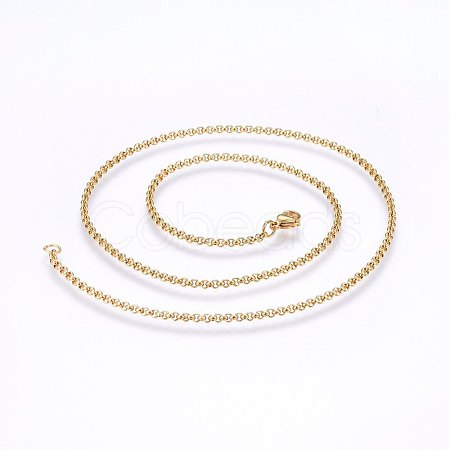 304 Stainless Steel Cable Chain Necklaces NJEW-P226-02G-01-1