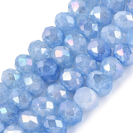 Dyed Crackle Imitation Jade Glass Beads Strands EGLA-Q131-02B-03-1