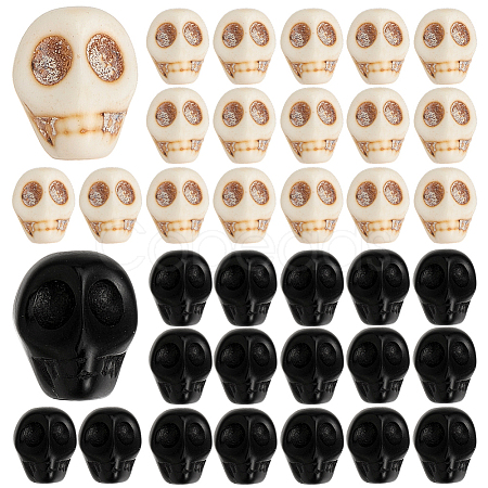 80Pcs 2 Styles Synthetic Magnesite Beads TURQ-HY0001-17-1