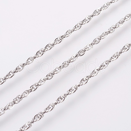 Tarnish Resistant 304 Stainless Steel Rope Chains CHS-F003-05P-B-1
