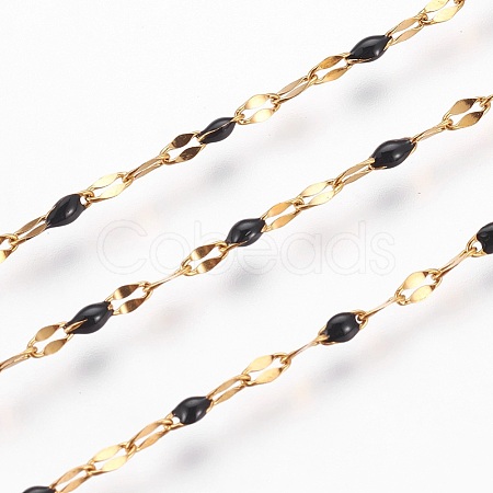 Ion Plating(IP) Handmade 304 Stainless Steel Chains CHS-G003-02G-09-1