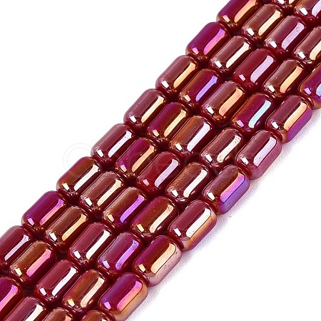 Electroplate Opaque Glass Beads Strands EGLA-Q132-03A-C02-1