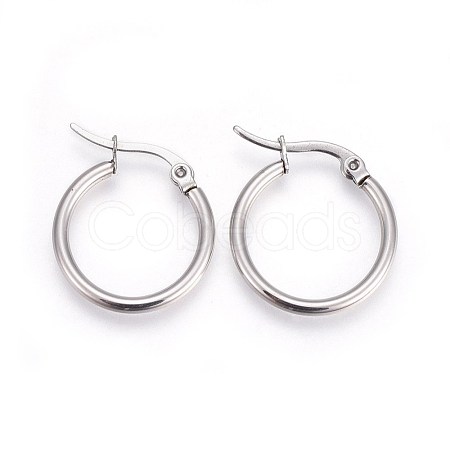 Tarnish Resistant 304 Stainless Steel Hoop Earrings EJEW-P173-13P-01-1