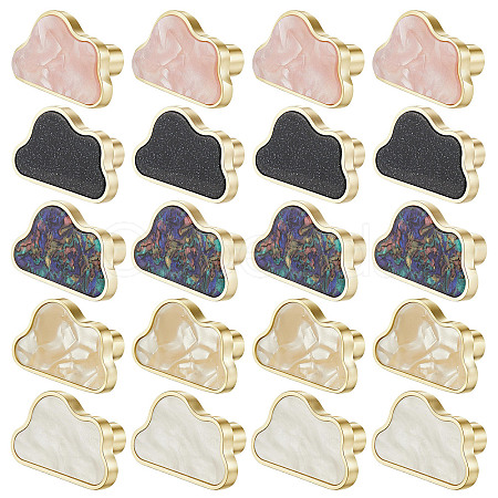 20Pcs 5 Colors Zinc Alloy & Acrylic Drawer Cabinets Handles FIND-DR0002-43-1