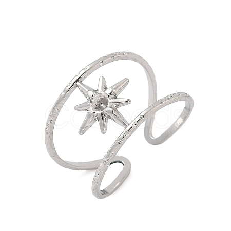 304 Stainless Steel Open Cuff Rings Findings RJEW-A079-10E-P-1