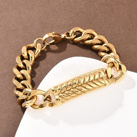 Cuban Link Chain Bracelets Hand Polished BJEW-D379-06G-1