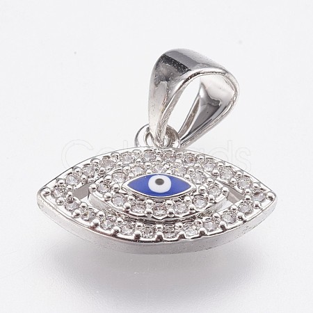 Brass Micro Pave Cubic Zirconia Charms ZIRC-F084-26P-1