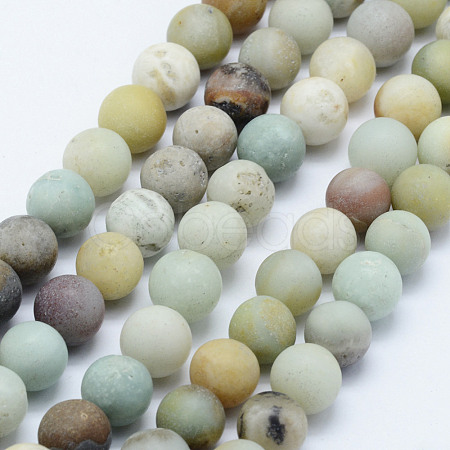 Natural Flower Amazonite Beads Strands X-G-F518-24-6mm-1