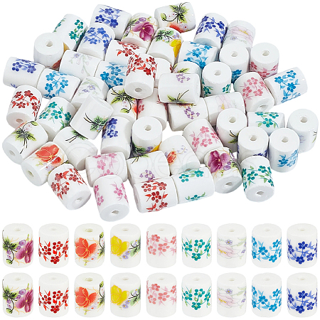 54Pcs Handmade Porcelain Beads PORC-SC0001-26A-1