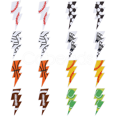 16Pcs 8 Colors Lightning Hotfix Patches PATC-HS0001-06-1