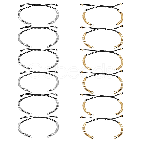 10Pcs 2 Colors Nylon Thread Cord Braided Bead Bracelet Making MAK-ME0001-08-1