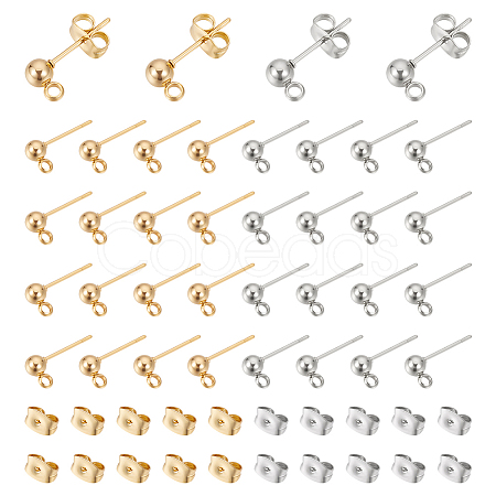304 Stainless Steel Stud Earring Findings STAS-UN0015-39-1