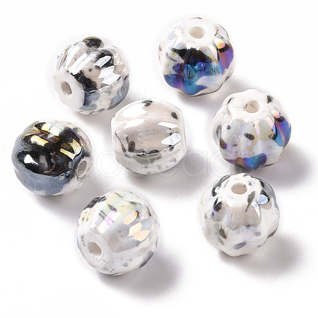 Handmade Pearlized Porcelain Beads PORC-G010-02B-1