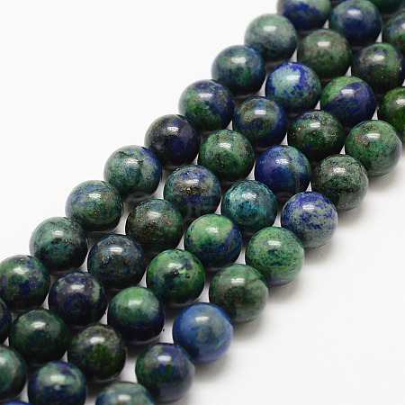 Natural Chrysocolla and Lapis Lazuli Beads Strands G-G735-07-4mm-1
